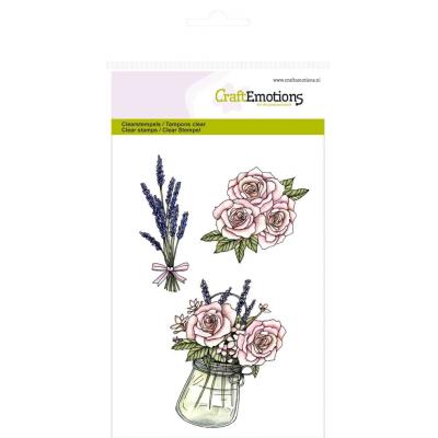 CraftEmotions Clear Stamps - Topf mit Rosen